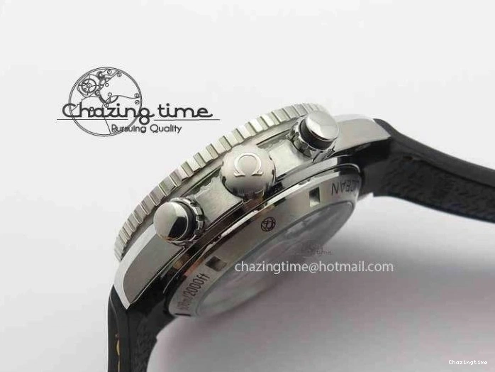 0131 Planet Ocean Master Chrono 45mm SS OM 1:1 Best Edition Black Dial Orange 12 On Rubber Strap A Durable 8169